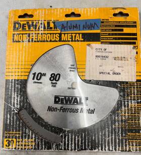 Dw7665 Dewalt Nos Non-ferrous Carbide 10 Inch Saw Blade Triple Chip Grind Tcg 80t
