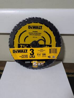 Dwa171423l Dewalt Saw Blades Framing 7-1/4 Inch 24t 3 Pc New