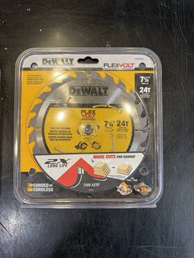 Dwafv3724 Dewalt Lot Of 2 -dewalt Flexvolt 7-1/4 Inch X 24 Tooth Carbide Circular Saw Blade