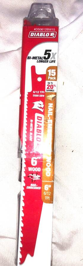 Ds0612bw15 Diablo 008925136439 Bi-metal Longer Life - Nail Embedded Wood 6 Inch 15 Pack #