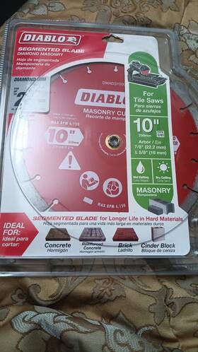 Diablo 008925155089 Dmadst1000 Diamond Segmented Turbo Masonry Blade 10 Inch