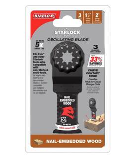 Diablo 008925155355 Starlock 1-1/4 In Curved Contact Edge Oscillating Blade Nail-embedded 3pk
