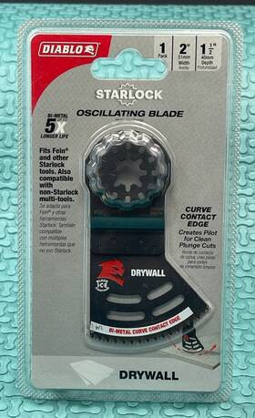 Diablo 008925155393 Starlock Oscillating Blade 1 1/2 Inch Depth 2 Width Cuts Drywall Curve Edge