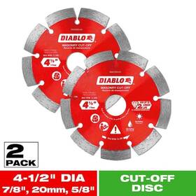 Diablo 008925170389 4-1/2 Inch Segmented Rim Masonry Diamond Cut Off Blade Value Pack 2-pack