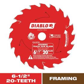 Diablo 008925170990 6-1/2 Inch 20-tooth Framing Track Saw Blade
