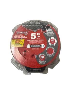 Dcd050100h50g Diablo 5 In 100-grit Universal Hole Random Orbital Sand Disc 50-pk