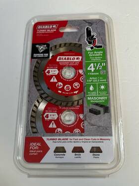 Ddd045seg1vp Diablo 4-1/2 Inch Turbo Rim Masonry Diamond Cut Off Blade Value Pack 2-pack