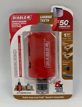 Dhs1750ctr Diablo Demon Carbide Teeth Rough-in Hole Saw - 1-3/4 Inch Dia 2-3/8 L