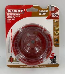 Dhs3625ctr Diablo 3-5/8in Carbide Teeth Rough-in Hole Saw