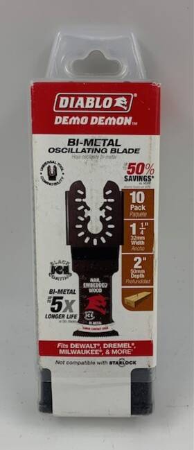 Dou125bw10 Diablo 10-pk Bi-metal Oscillating Blade Cutting 1-1/4 Inch W 2 D