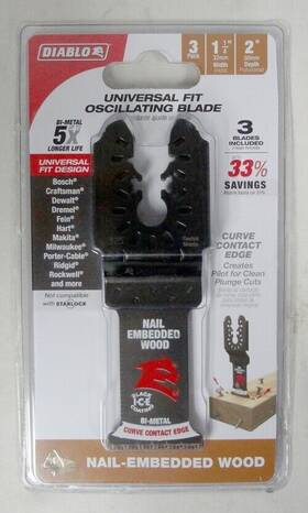Dou125bw3 Diablo Pack Of 3 Brand New Bi-metal Universal Fit Oscillating Blade