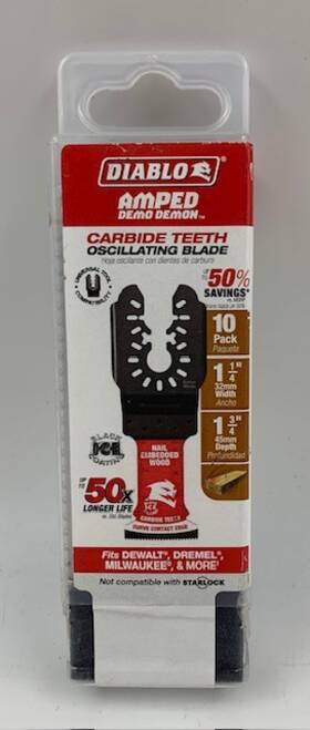 Dou125cw10 Diablo Amped 10-pk Oscillating Blade - Cutting 1-1/4 Inch W 1-3/4 D