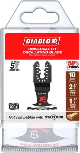 Dou250jbw10 Diablo 2-1/2 Inch Universal Fit Bi-metal Oscillating Blade 10-pack