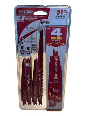 Ds006sp10 Diablo Nail-embedded Wood Demolition And Metal Cutting Saw Blade Set