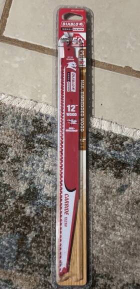 Ds1206cws3 Diablo S1206cws3 Demon Carbide 12 Inch Wood Reciprocating Saw Blades - 3 Pck