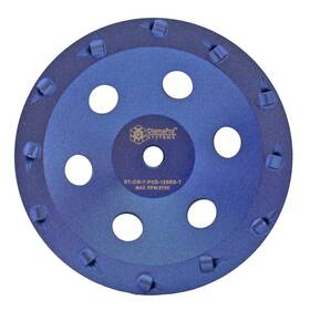 Dt-cw-7-pcd-12seg-t Diamapro Systems Threaded 7 Inch 12 Segment 1/4 Round Pcd Concrete Grind