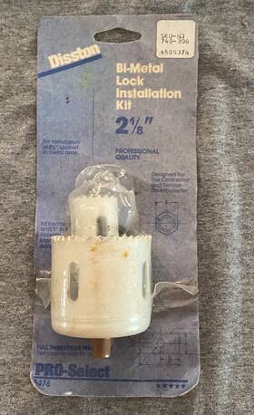 5376 Disston 035781101950 2-1/8 Inch Dead Bolt Bi-metal Lock Installation Kit Hole Saw