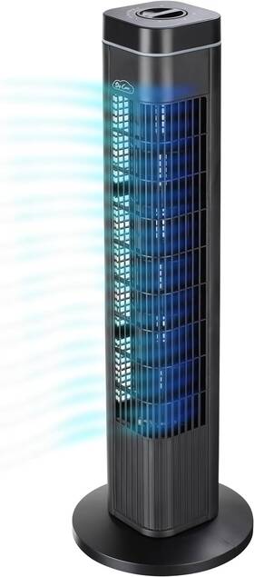 8221 Elly Dé Cor 29” Sky Care Tower Fan For Bedroom 24 Ft/s Velocity 120 Oscil