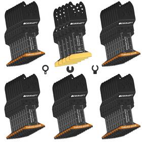 2025030303 Exkraeft 50pcs Curved-edge Oscillating Tool Blade Titanium Multitool Blades For Metal