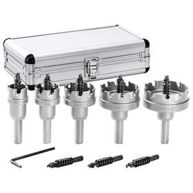 Ezarc 611553064458 Carbide Hole Saw Kit 5 Piece Tipped Cutter With Pilot Dri