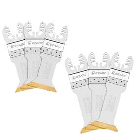 801109 Ezarc 6 Pcs Titanium Oscillating Multitool Blades Long And Standard Cut Saw B