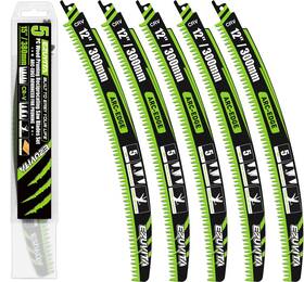 Ez132006 Ezuvita 12-inch Arc Curved Reciprocating Saw Blades Set With Storage Box 5 Piece