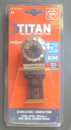 Fein 014586913537 Titan Starlock E-cut Long-life Omt Saw Blade 1-3/8 Inch X 2 3 Pieces