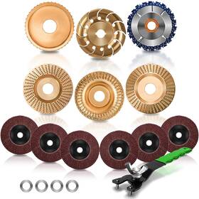 Feirenql 313099421466 13pcs Wood Carving Disc Set For 4 Or 4.5 Inch Angle Grinder Attachments