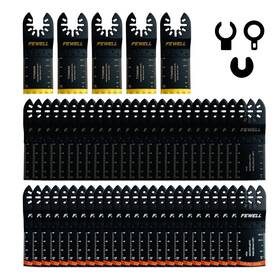 Fwj010016 Fewell 55pcs Oscillating Saw Blades Universal Titanium Multitool For Hard Ma