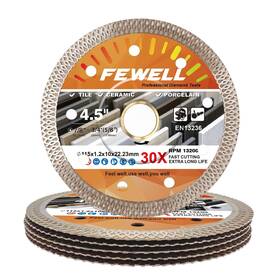 Fwjp21521-6 Fewell 4.5 Inch Super Thin Porcelain Diamond Saw Blade Tile For Cutting