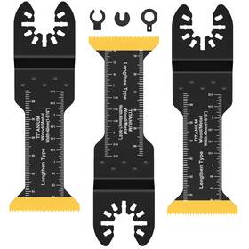 20mt00ls409m01q420j11 Fizocosisto 3pcs Extra-long Titanium Bi-metal Oscillating Saw Blade Set Multifunctional O