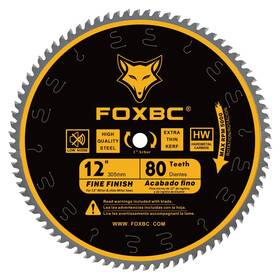 Fox1280x Foxbc 12 Inch Miter Saw Blade 80 Tooth Fine Finish Wood Crosscutting Blad