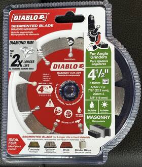 Freud 008925155126 Diablo Dmads0450 4-1/2 Inch Diamond Segmented Cut-off Discs For Masonry Free Ship