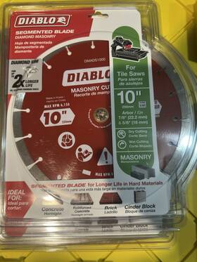 Freud 008925155171 Diablo Dmads1000 10 Inch Diamond Segmented Cut-off Discs For Masonry