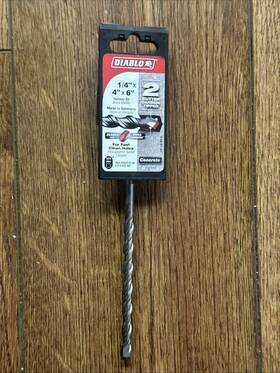 Freud America Inc 008925150497 Diablo 1/4 Inch X 6 L Carbide Tipped 2-cutter Hammer Drill Bit Sds-plus Shank