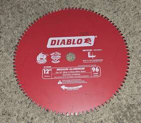 D1296n Freud Diablo 12 Inch 96 Tooth Saw Blade For Wood Laminates And Non-ferrous Metals