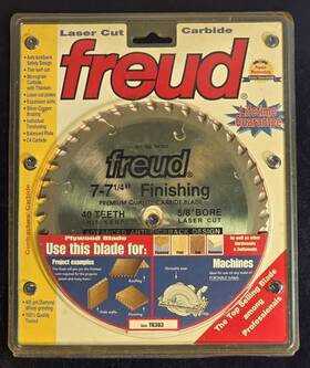 Tk303 Freud 7-7 1/4 Inch 40 Tooth Laser Cut Carbide Finishing Blade Made In Italy