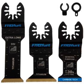 8610-3003 Fritzfurt 3pcs Oscillating Saw Blades Professional Universal Titanium Multitool
