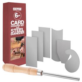 11573 Fulton Cabinet Scraper Burnisher With 6 Piece Multi-shaped Card Woodw