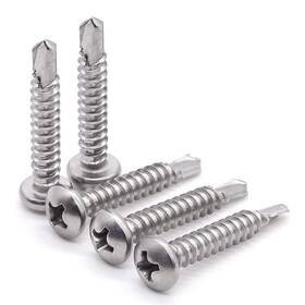 Gvn74027-100 Glvaner 100pcs #8 X 1-1/4 Inch Phillips Pan Head Self Drilling Screw 410 Stainless Steel