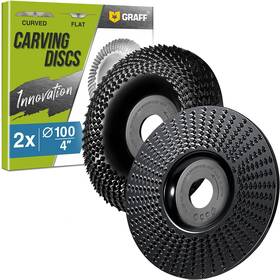 Graff 814282006317 Premium Wood Carving Disc 4 Inch For Angle Grinder Set Shaping And