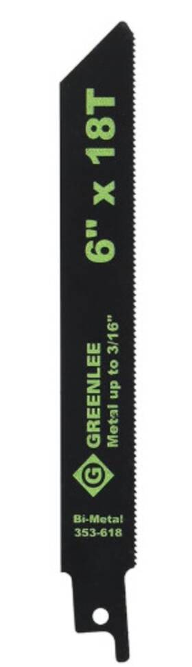 353-618 Greenlee 5pk. 18tpi 3/4 Inch Metal Cutting Reciprocating Saw Blades