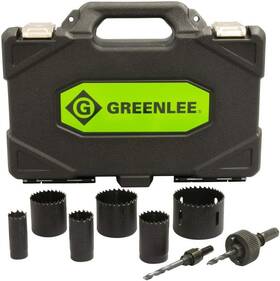 Greenlee 783310191926 830 Bi-metal Hole Saw Kit Conduit Sizes 7/8 Inch To 2-1/2