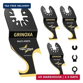 Grinoxa Otb-002 4pcs Hook Knife Oscillating Multitool Blades Triple-edge Push Pull Scraper Oscil