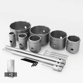 Qk-7jt Gstk 7pcs Concrete Hole Saw Set 30mm 40mm 50mm 65mm 80mm 100m... Fast Ship