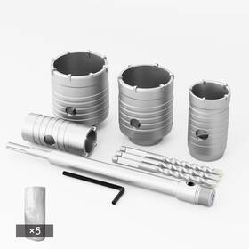 Sp-g1qgwj8plbs0ut45 Gstk 10pcs Concrete Hole Saw Kit Sds Plus Shank With 30mm 40mm 50mm 65mm C
