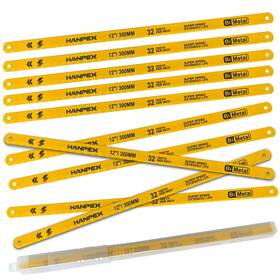 X009-au Hanpex Hacksaw Replacement Blades 10 Pack High Speed 32 Tpi - 12 Inch Length Hack Saw
