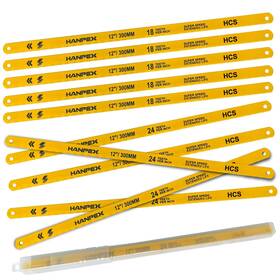 X064-au Hanpex Hacksaw Replacement Blades Set 10 Pack High Speed 12 Inch Length Hack Saw Blade