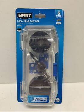 Hadw5 Hart 5-piece 20v Hole Saw Set 1/4 Inch Hex Shank Nail Resistant Teeth #119