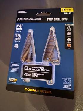 Ha24-67 Hercules 2pc Cobalt Steel Impact Ready Step Drill Bits -brand New Sealed